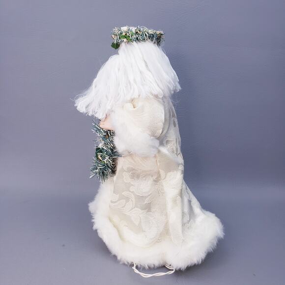 Vintage Midwest Importers Santa Tree Topper Light Up Wreath Christmas Decor 12" - Picture 7 of 15